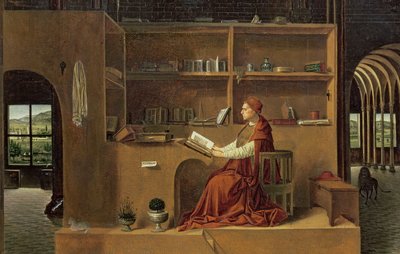 St. Hieronymus in seinem Studierzimmer, ca. 1475 (Detail) von Antonello da Messina